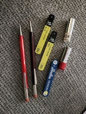Vintage Lot Of Autopoint Mechanical Pencils, Eraser Refills, And Lead